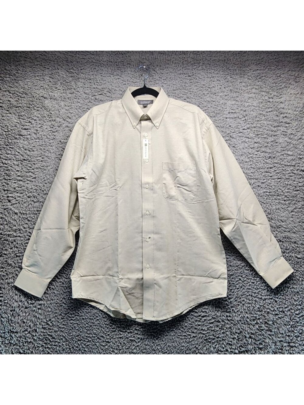Croft & Barrow Mens Beige Wrinkle-Resistant Oxford Shirt Size 16 34/35 *NWT*